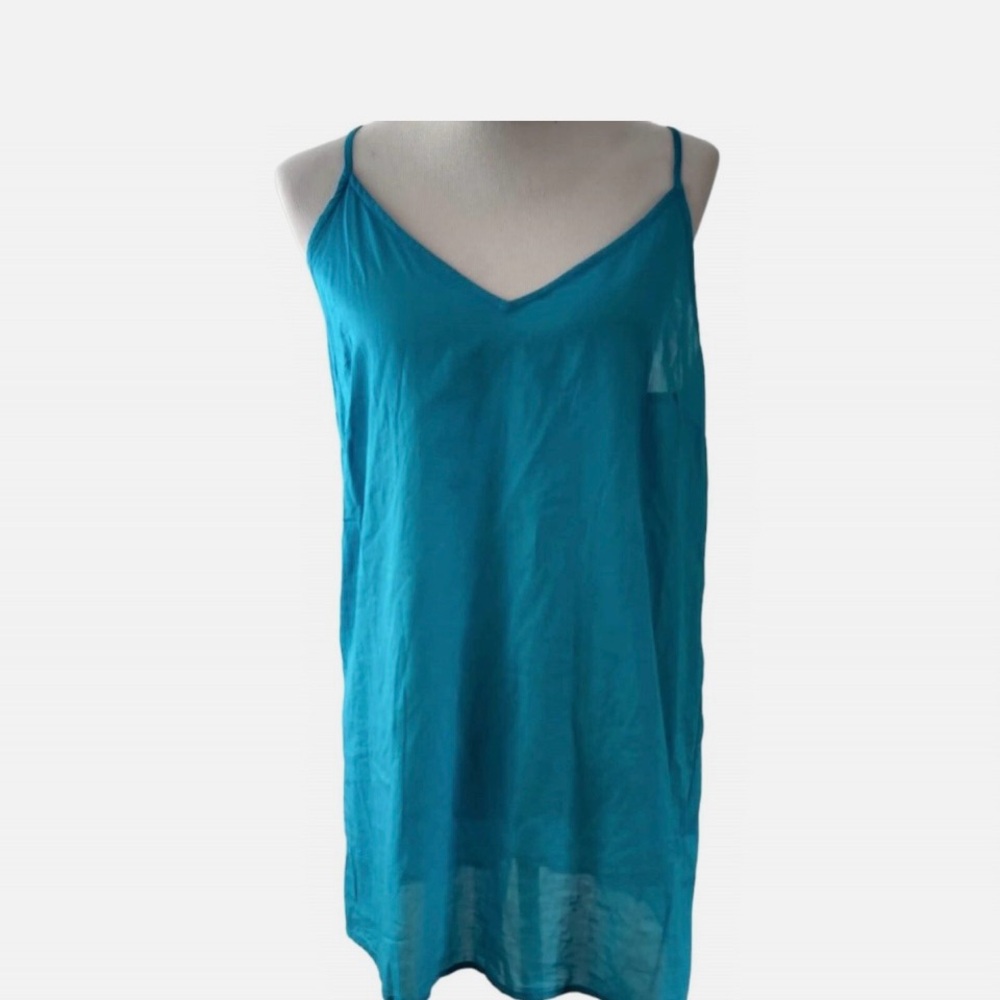 Cleobella Turquoise and Magenta Hand-Printed Dress with Belt - Picture 5 of 6